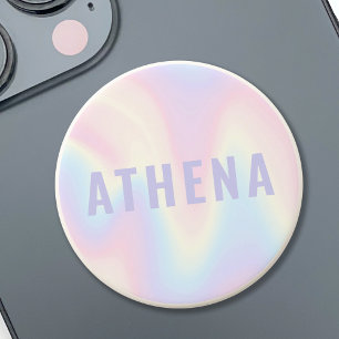 Soft pastel rainbow name trendy modern minimal PopSocket