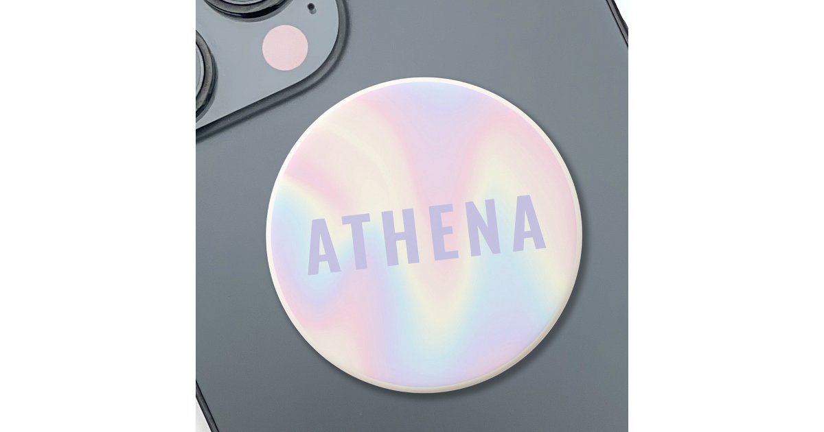 Soft pastel rainbow name trendy modern minimal PopSocket | Zazzle