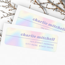 Soft pastel rainbow retro font trendy return label