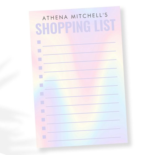 Soft pastel rainbow shopping check list post_it notes