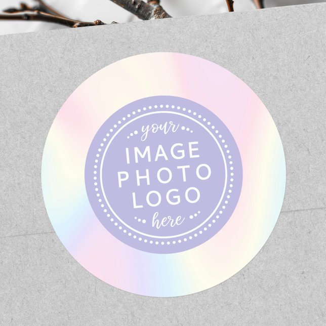 Soft pastel rainbow trendy modern business logo classic round sticker (Soft pastel rainbow trendy modern business logo classic round sticker)