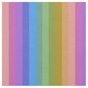 Soft Pastel Rainbow Vertical Stripes Fabric