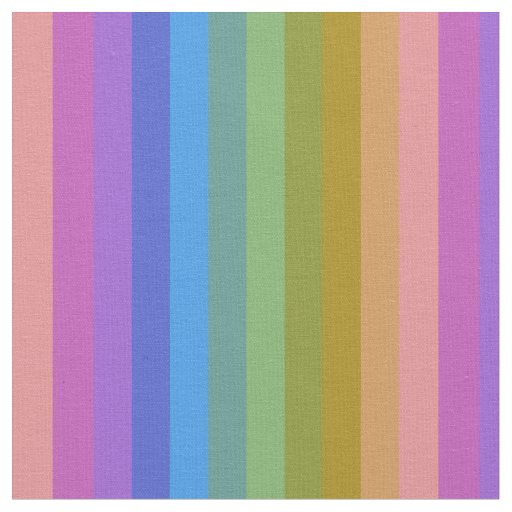 Soft Pastel Rainbow Vertical Stripes Fabric