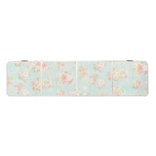 Soft Pastel Rose Pattern on Aqua Background Beer Pong Table