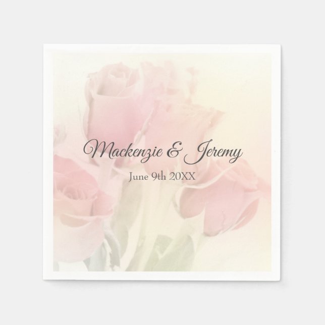 Soft Pastel Roses 2 Napkins (Front)