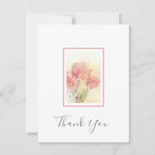 Soft Pastel Roses 2  Thank You Card