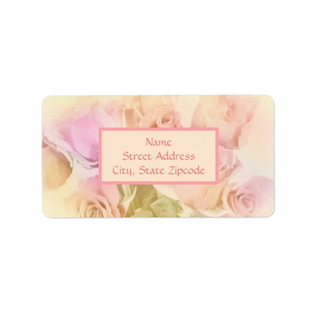 Soft Pastel Roses Label (Front)