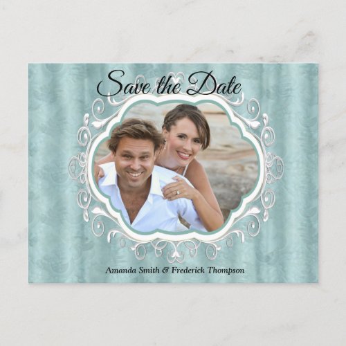 Soft Pastel Shades of Sage Green Announcement Postcard