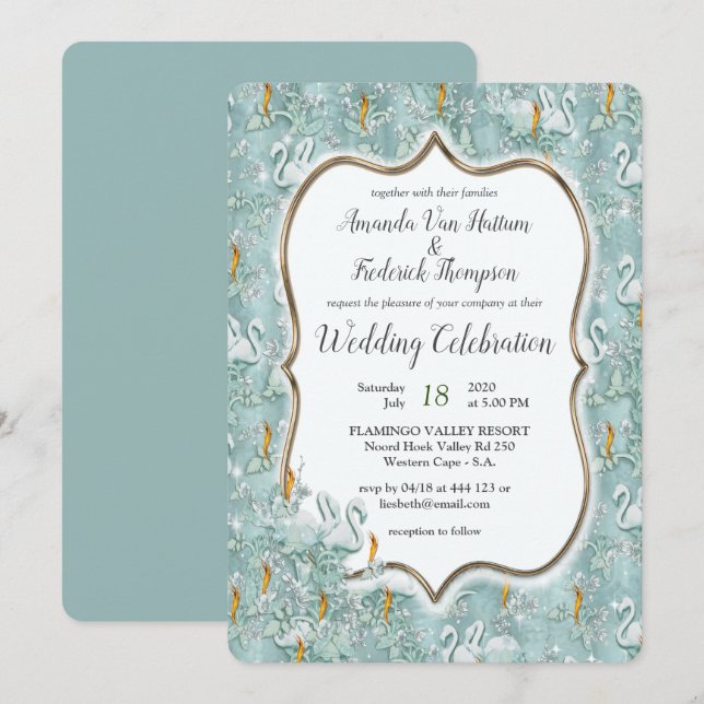 Soft Pastel Shades of Sage Green Invitation (Front/Back)