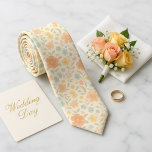 Soft Pastel Spring Blossom  Neck Tie<br><div class="desc">Add a touch of timeless charm with this refined cream silk necktie covered in delicate peach, coral, and mint daisy-style flowers inspired by classic Liberty of London prints. Perfect for spring weddings, garden parties, Easter events, or bringing gentle warmth to light gray, beige, or navy suits. The soft pastel palette...</div>