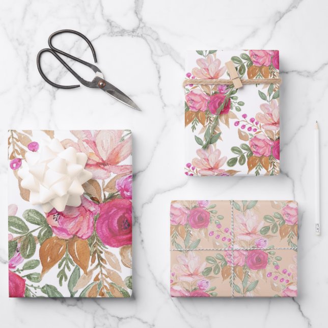 Soft Pastel Spring Bouquet Of Flowers Wrapping Paper Sheets (Front)