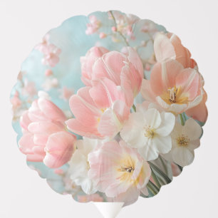 Soft Pastel Spring Flowers Design Delicate Florals Balloon