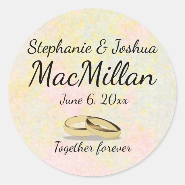 Soft Pastel Spring Wedding Favor Stickers (Front)