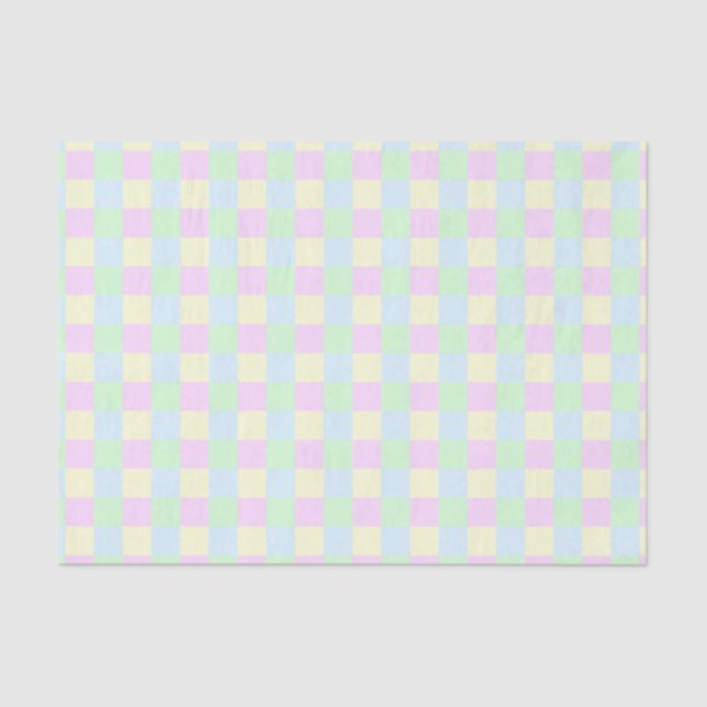 Soft Pastel Squares Pattern Tissue Paper (Front)