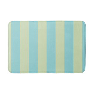 Soft Pastel Striped Pattern – Lime Cream & Limpet  Bath Mat