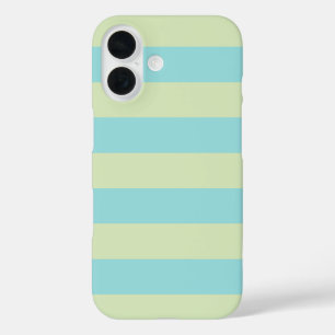Soft Pastel Striped Pattern – Lime Cream & Limpet iPhone 16 Case