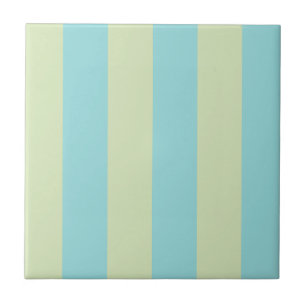 Soft Pastel Striped Pattern – Lime Cream & Limpet Ceramic Tile