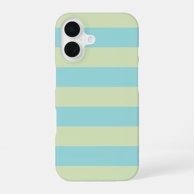 Soft Pastel Striped Pattern – Lime Cream & Limpet  Iphone Case (Back)