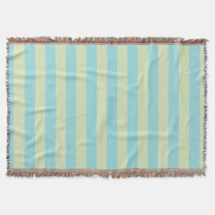 Soft Pastel Striped Pattern – Lime Cream & Limpet  Throw Blanket