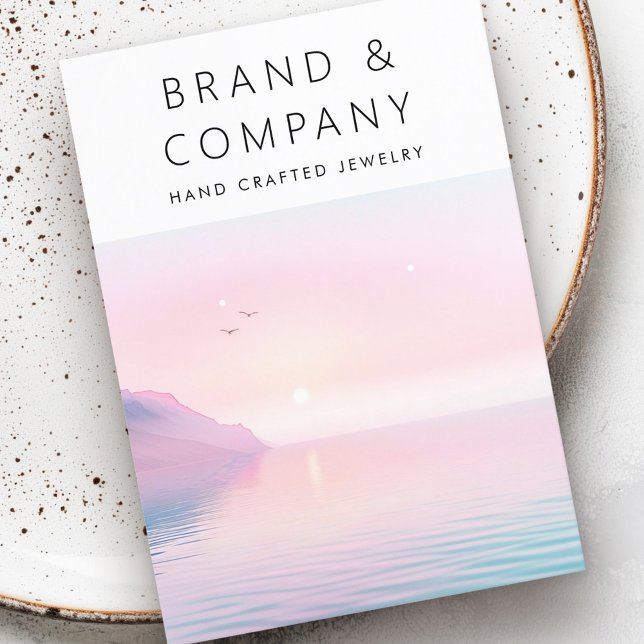 Soft pastel sunrise with birds earring card (Soft pastel sunrise with birds earring card)