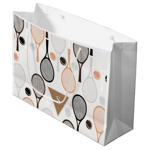 Soft Pastel Tennis Player Coach Birthday Monogram Large Gift Bag