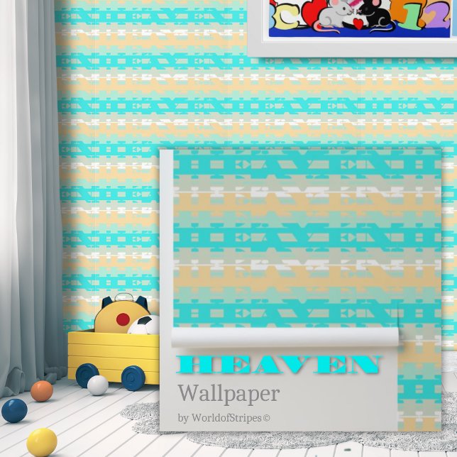 Soft Pastel Turquoise Beige Modern Heaven Pattern Wallpaper (Creator Uploaded)