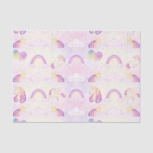 Soft Pastel Unicorns And Rainbows Tissue Paper