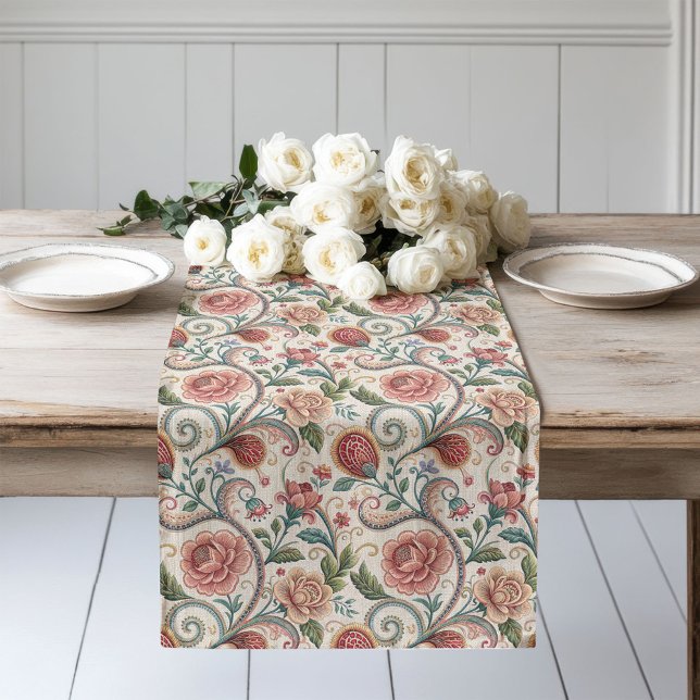 Soft Pastel Victorian Floral Dining Table Runner (Soft Pastel Victorian Floral Dining Table Runner)