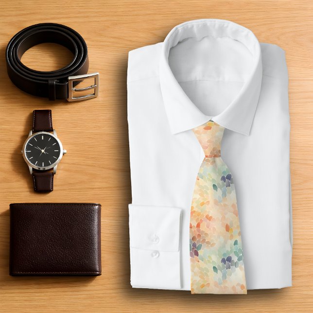 Soft Pastel Watercolor Abstract Neck Tie (Creator Uploaded)