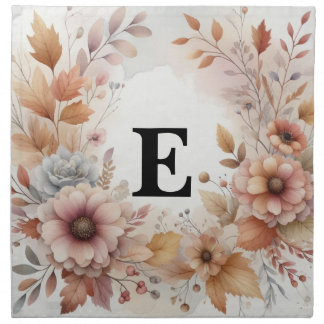 Soft Pastel Watercolor Fall Leaves Floral Frame Cloth Napkin