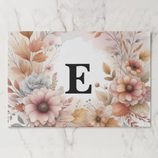 Soft Pastel Watercolor Fall Leaves Floral Frame Paper Pad