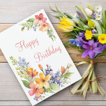 Soft Pastel Watercolor Spring Flowers Birthday Card<br><div class="desc">Celebrate her special day with our exquisite pastel watercolor floral birthday card! 🌸 This elegant and feminine design will add a touch of beauty to her celebration. Show her how much you care with this lovely card that's as stunning as she is. Order yours today and make her birthday extra...</div>