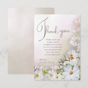 Soft Pastel White Floral Thank You Card