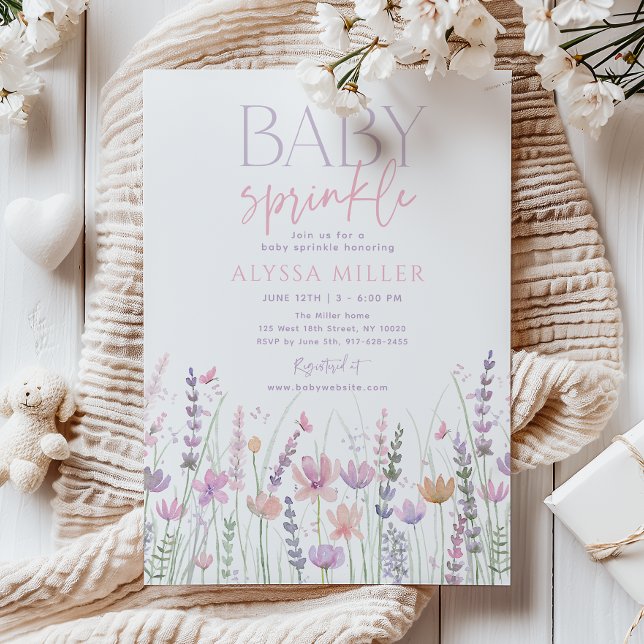 Soft Pastel Wildflower Baby Sprinkle Invitation (Creator Uploaded)