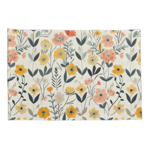 Soft Pastel Wildflower Botanical Pattern Sham