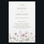 Soft Pastel Wildflower Botanical Wedding Program<br><div class="desc">Elegant  wedding program featuring a beautiful watercolor wildflower frame in soft pastels. Perfect for a romantic,  nature-inspired celebration or garden-themed wedding. For customization or additional products featuring this design,  please feel free to contact me.</div>