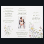 Soft Pastel Wildflower Botanical Wedding Program<br><div class="desc">Elegant  wedding program featuring a beautiful watercolor wildflower frame in soft pastels. Perfect for a romantic,  nature-inspired celebration or garden-themed wedding. For customization or additional products featuring this design,  please feel free to contact me.</div>