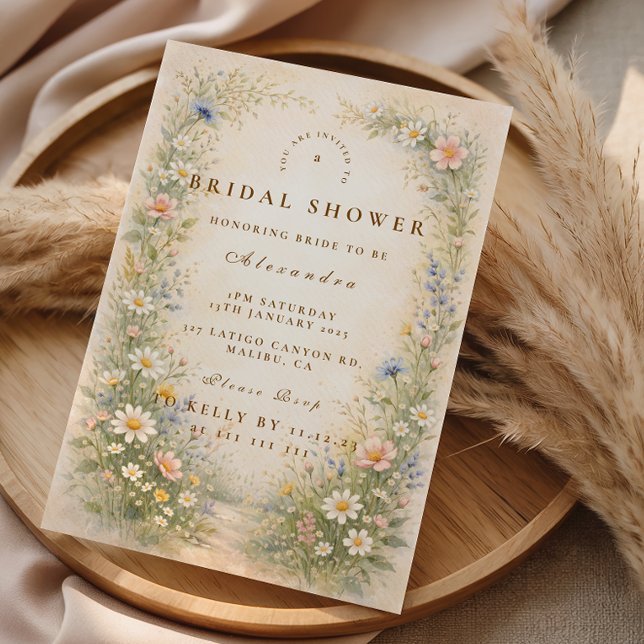 Soft Pastel Wildflower Bridal Shower Invitation (Creator Uploaded)