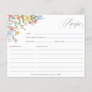 Soft pastel Wildflower Garden Bridal Shower Recipe