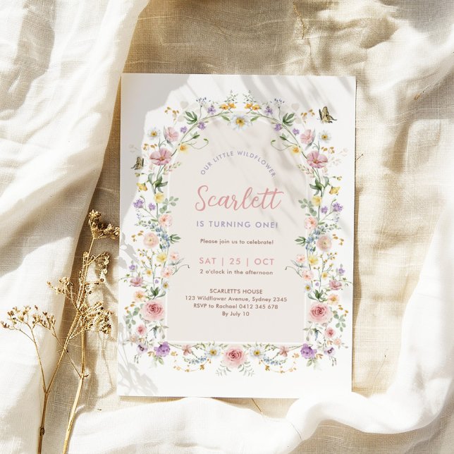 Soft Pastel Wildflower Garden Girl Birthday Party Invitation (Creator Uploaded)