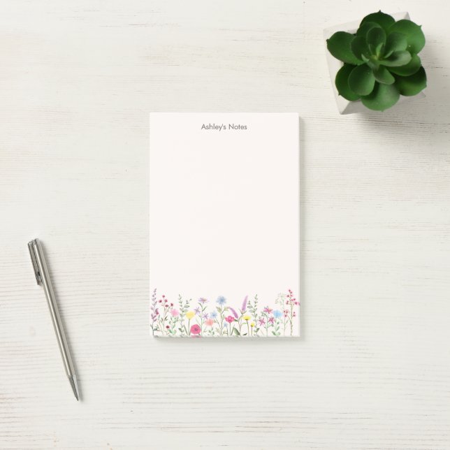 Soft Pastel Wildflower Personalized Notes (Office)