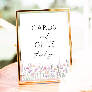 Soft Pastel Wildflower Wedding Cards & Gifts Sign
