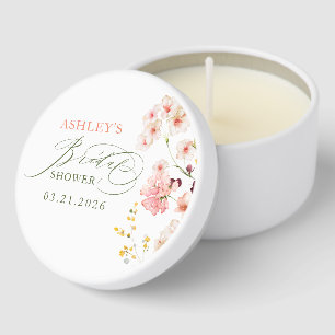 Soft Pastel Wildflowers Elegant Bridal Shower  Mini Candle Favors