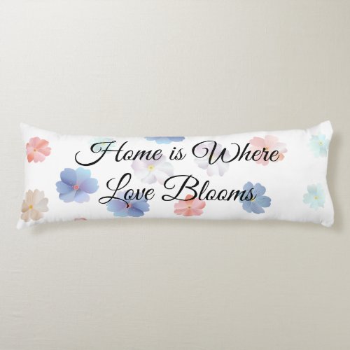 Soft Pastel Wildflowers Pattern Body Pillow