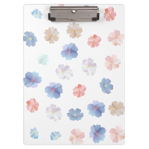 Soft Pastel Wildflowers Pattern Clipboard