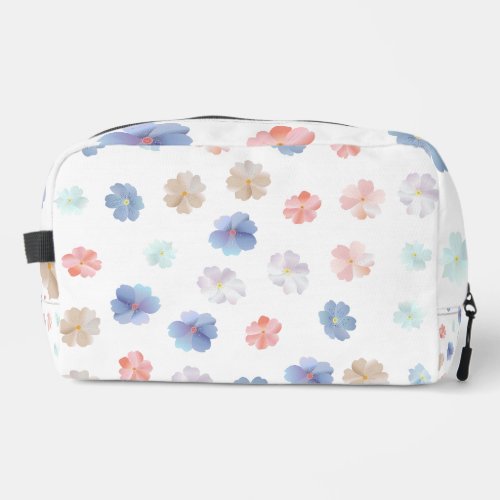 Soft Pastel Wildflowers Pattern Dopp Kit
