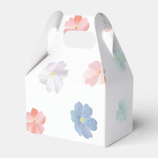 Soft Pastel Wildflowers Pattern Favor Boxes