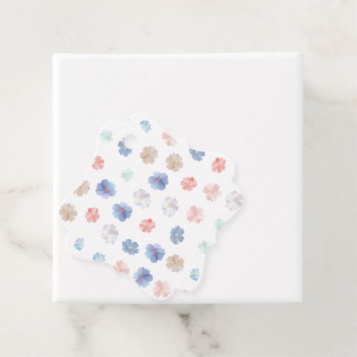 Soft Pastel Wildflowers Pattern Favor Tags