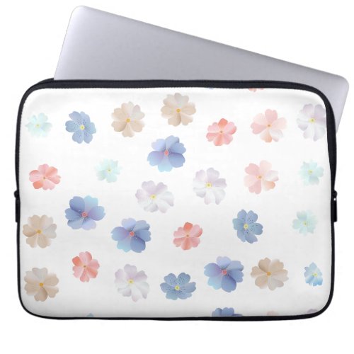 Soft Pastel Wildflowers Pattern Laptop Sleeve