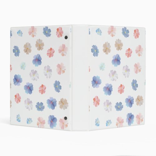 Soft Pastel Wildflowers Pattern Mini Binder